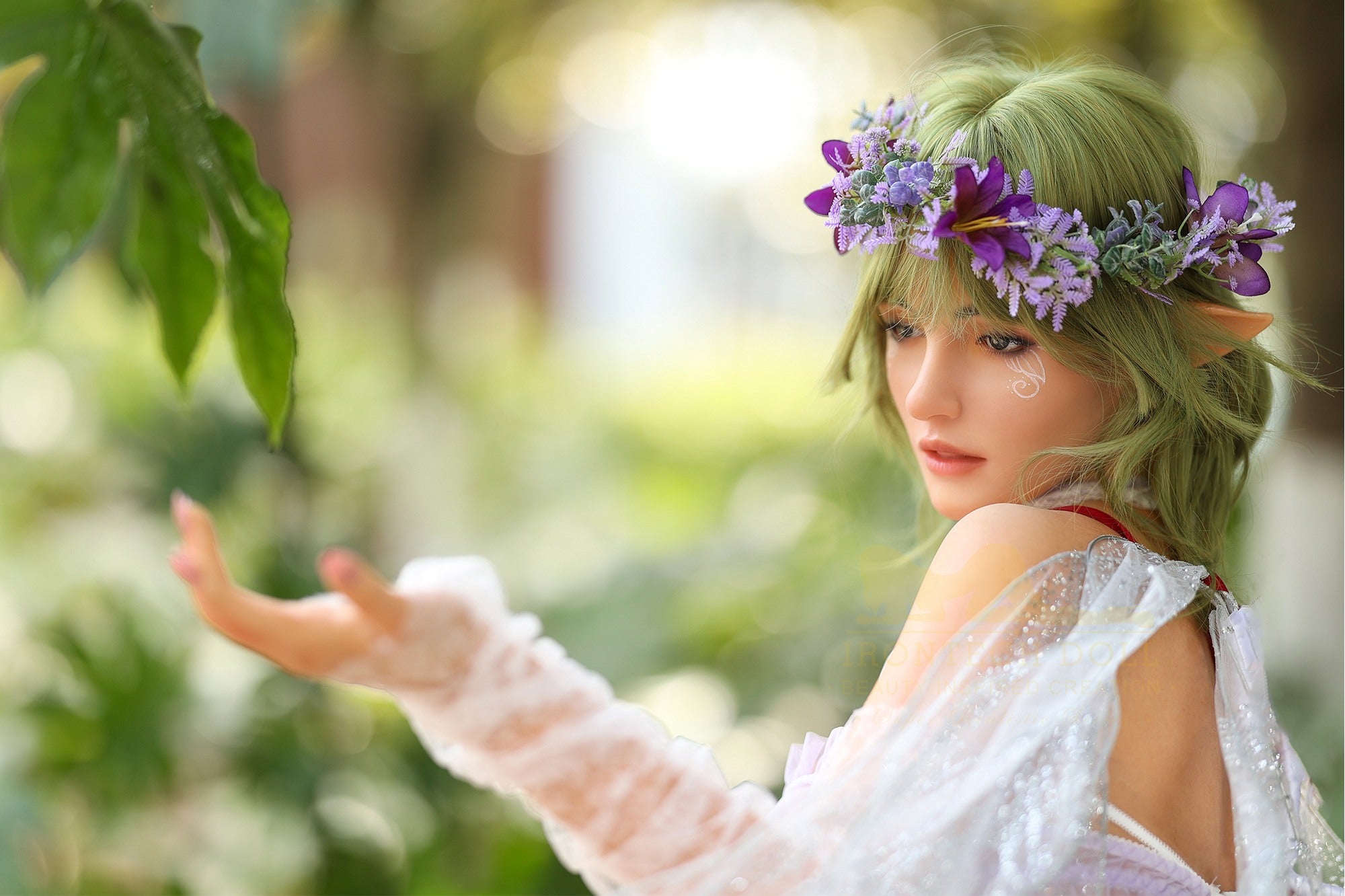 Echo elf doll, tanned silicone skin detail